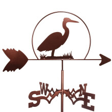 Stainless Steel Heron Weather Vane for Roof and Garden, Outdoor Wind Direction Indicator