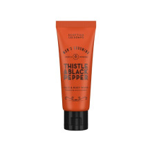Scottish Fine Soaps Men's Grooming Thistle & Black Pepper Hair & Body Wash 75ml ? Travel-Size Wash with Black Pepper and Amber Fragrance