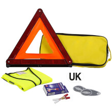AA French Travel Kit AA5465 - Breathalysers, Warning Triangle, UK Badge, Headlamp Beam Converters, High-Vis Vest ? Covers Legal Requirements