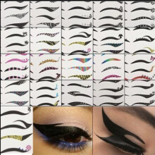 Fat-catz-copy-catz 1x Packet of Black Colourful Temporary Eye Tattoo Transfer Eyeshadow Eyeliner Stickers