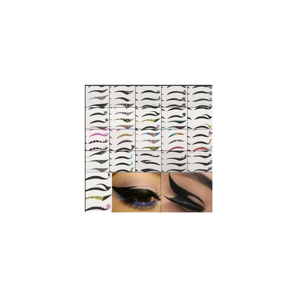Fat-Catz-Copy-Catz Black 1X Packet Of Colourful Temporary Eye Tattoo Transfer Eyeshadow Eyeliner Stickers