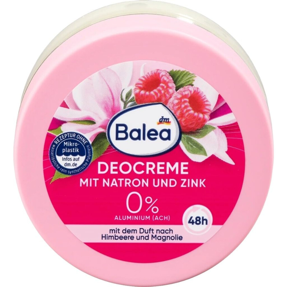 Volans Balea Deodorant Cream With Baking Soda | 48H Protection | 0% Aluminium & Alcohol | Raspberry & Magnolia Scent | 50 Ml