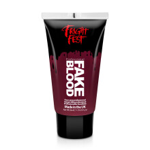 Fake Blood Gel 50ml by Fright Fest Red Fake Blood ? SFX makeup looks great with face blood, liquid latex