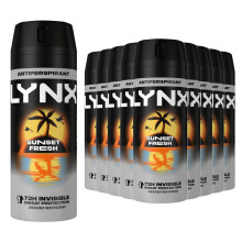 Lynx Sunset Fresh Antiperspirant Multipack With Mango and Mandarin Scent Long Lasting Fragrance with 72 Hours Invisible Sweat Protection Deodorant
