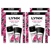 Lynx THE WING WOMEN Attract For Her 48Hrs Odour Protection Body Spray 150 ml and 12Hrs Refreshing Fragrance Body Wash 225 ml 2 Pieces Ready to Wrap
