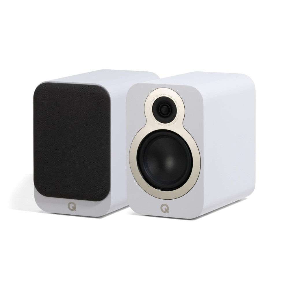 Q Acoustics 3020C Compact Bookshelf Speakers - Pair - 2-Way Reflex Enclosure Type, 4.75" Bass Driver, 0.9" Tweeter - Stereo/Passive Speakers For Home 5036694051603