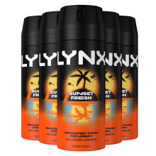 Lynx Sunset Fresh Deodorant for Men Multipack With Mango and Mandarin Scent Long Lasting Fragrance with 48 Hours All over Freshness Aluminium Free