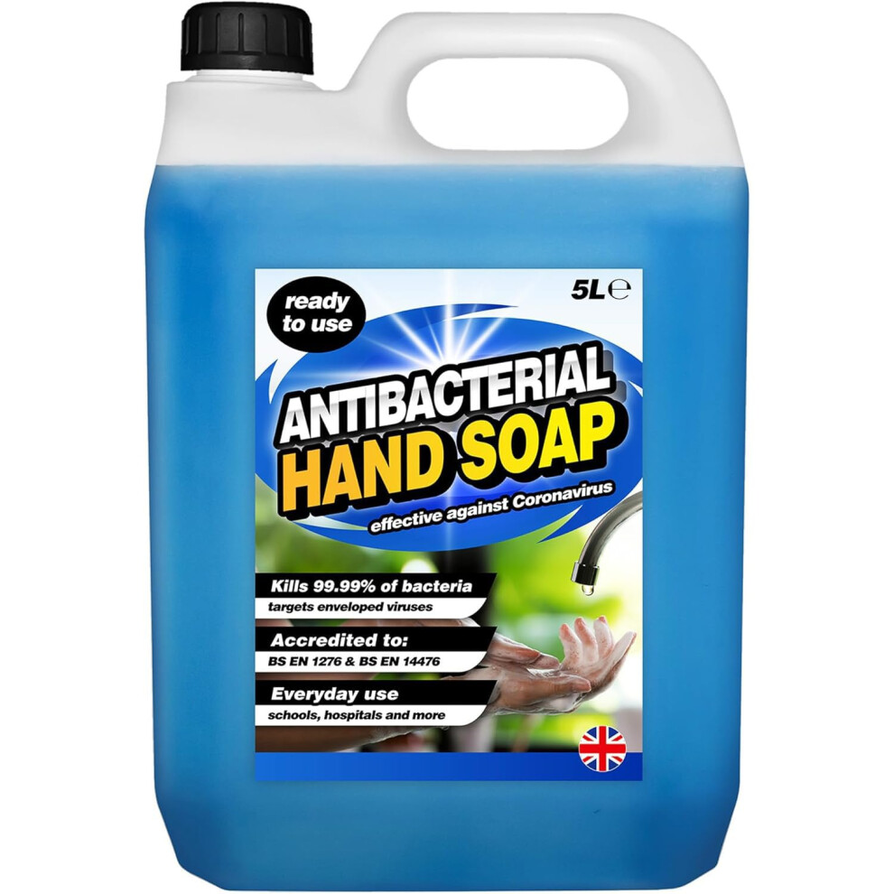 Pluto Packaging 5 Litre Ready To Use Effective Antibacterial Non-Sticky Liquid Hand Soap (1)