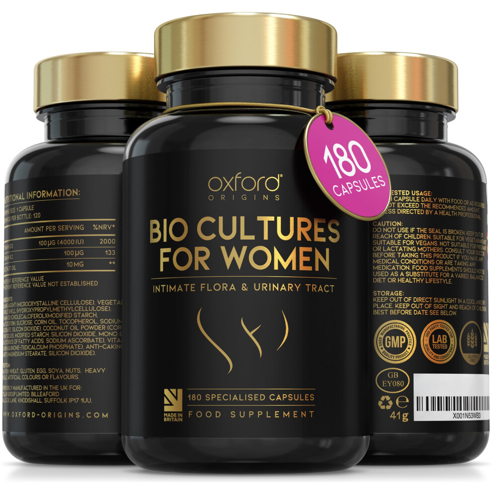 Oxford Organics Advanced Probiotics For Women | Scientifically Formulated Vaginal Probiotics, Intimate Flora & Uti | Crafted With 3 Billion Bacterial Cultures - 100