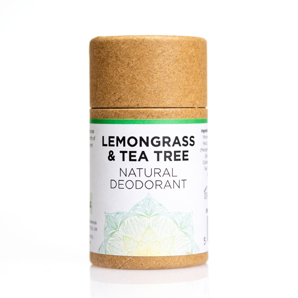 Your Nature Lemongrass & Tea Tree Natural Deodorant ? 35G, 100% Plastic Free, Recyclable, Aluminum & Paraben Free, Vegan, Eco-Friendly & Cruelty-Free,