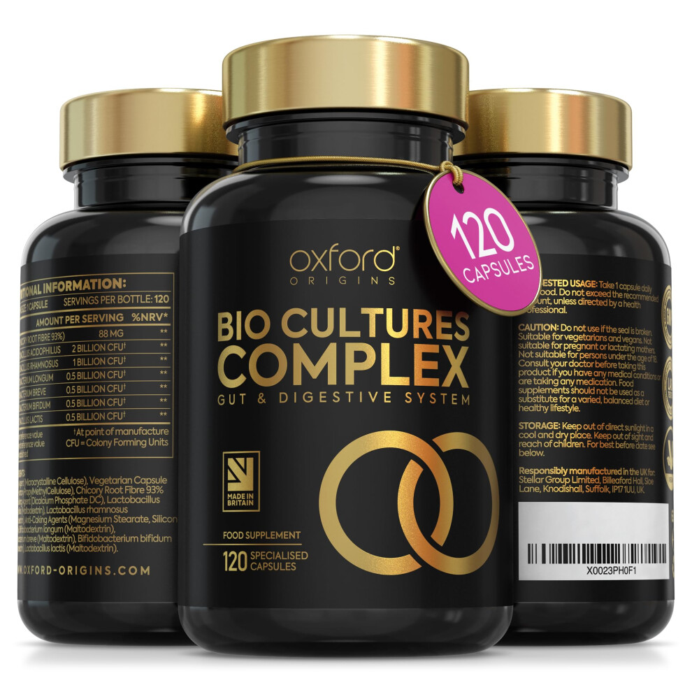 Oxford Origins Advanced Probiotics For Gut Health | Made In The Uk | Scientifically Formulated Pre & Probiotic Gut Health Supplements | Capsules With 5 Billion
