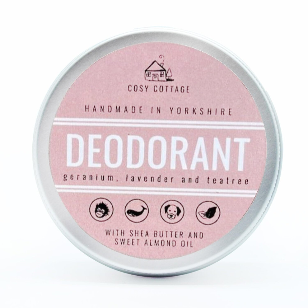 Cosy Cottage Lavender Natural Deodorant - 50Ml | Geranium And Essential Oils | Refreshing Floral Scent | Long-Lasting, Paraben Free, Alcohol Free And