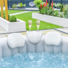 CosySpa Hot Tub Head Rests & Drinks Holder Set | Spa Accessories for Inflatable Hot Tubs ? Neck Pillow & Cup Holder for Relaxing Soaks - 3 pcs -