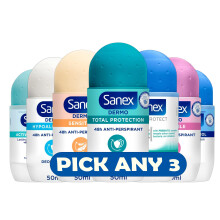 Sanex Dermo 48h Anti-Perspirant Roll-On Deodorant, 50ml ? Pick Any 3 Variants for Total Protection & Freshness