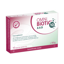 OMNi BiOTiC 10 AAD | Probiotic for Antibiotics | Use During and After Any Course of Antibiotics | 10 Sachets (50 g) | Powder | with Inulin | Vegan |