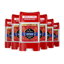 Old Spice Captain Antiperspirant & Deodorant Clear Gel Stick for Men 70ml, Perfume Quality Scent & 48H Dry and Fresh, Anti-White Mark Technology (pack