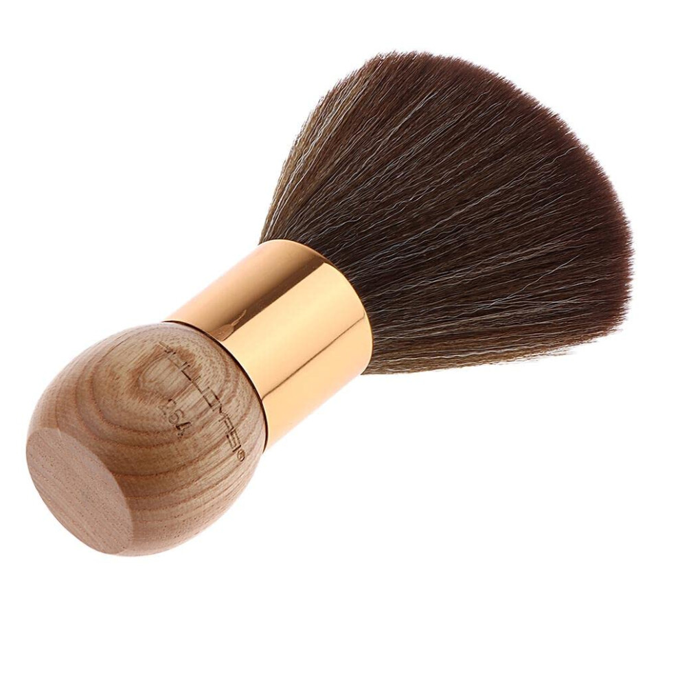Barber Neck Duster Brush with Soft Bristles and Wooden Handle for Gentle Hair Removal in Salon or Home