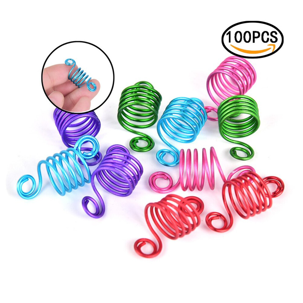 Unisex 100Pcs Aluminum Dreadlock Hair Beads And Braid Hair Cuffs Adjustable Spiral Coil Accessories