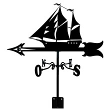 Metal Sailboat Weather Vane Stainless Steel Wind Direction Indicator for Roof and Garden Decor