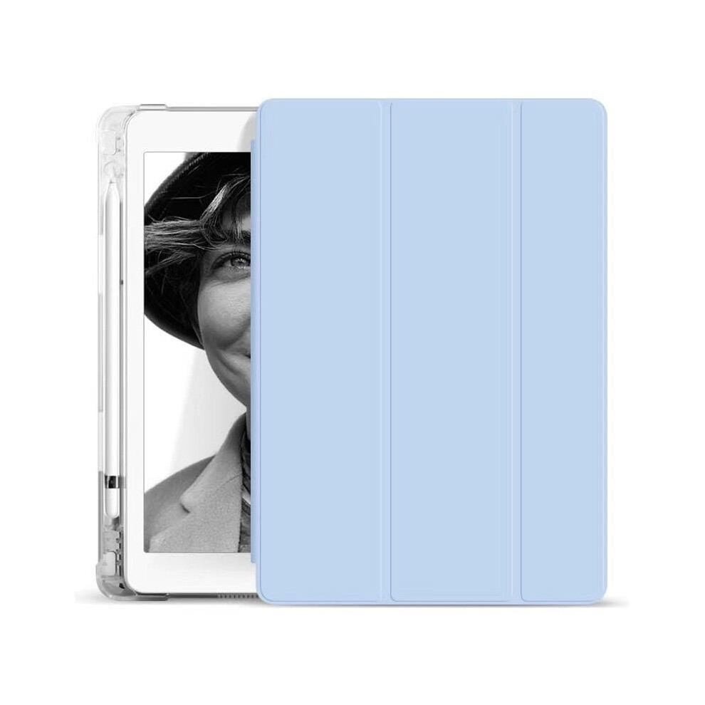Case For Ipad Pro 12.9 6Th/5Th Gen With Pencil Holder, Shockproof Clear Back, Trifold Stand, Light Blue 9365369409149