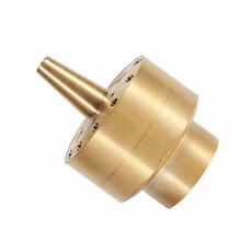 Brass Column Fountain Nozzle with TripleLayer Water Spray for Outdoor Garden Pond, Golden Finish