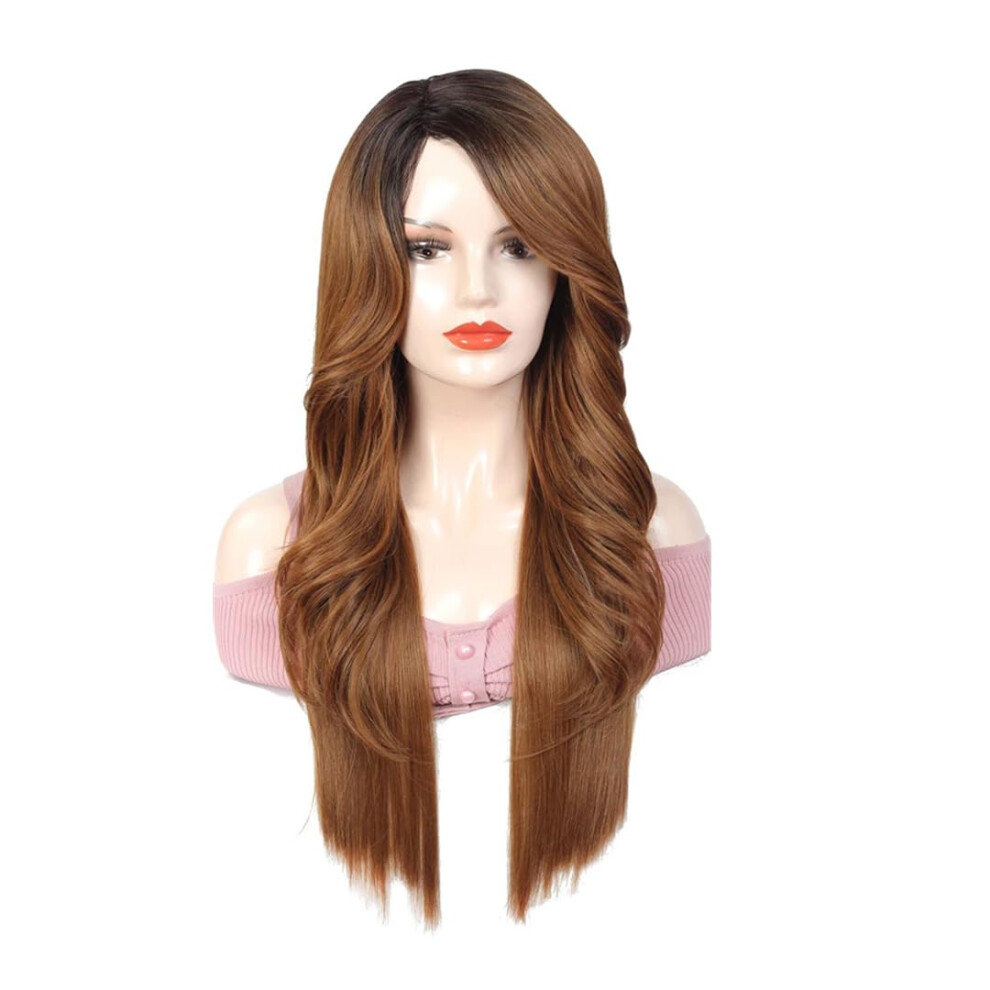 Unisex Black 26 Inch Long Wavy Synthetic Wig For Women Heat Resistant Fiber Cosplay Natural Texture