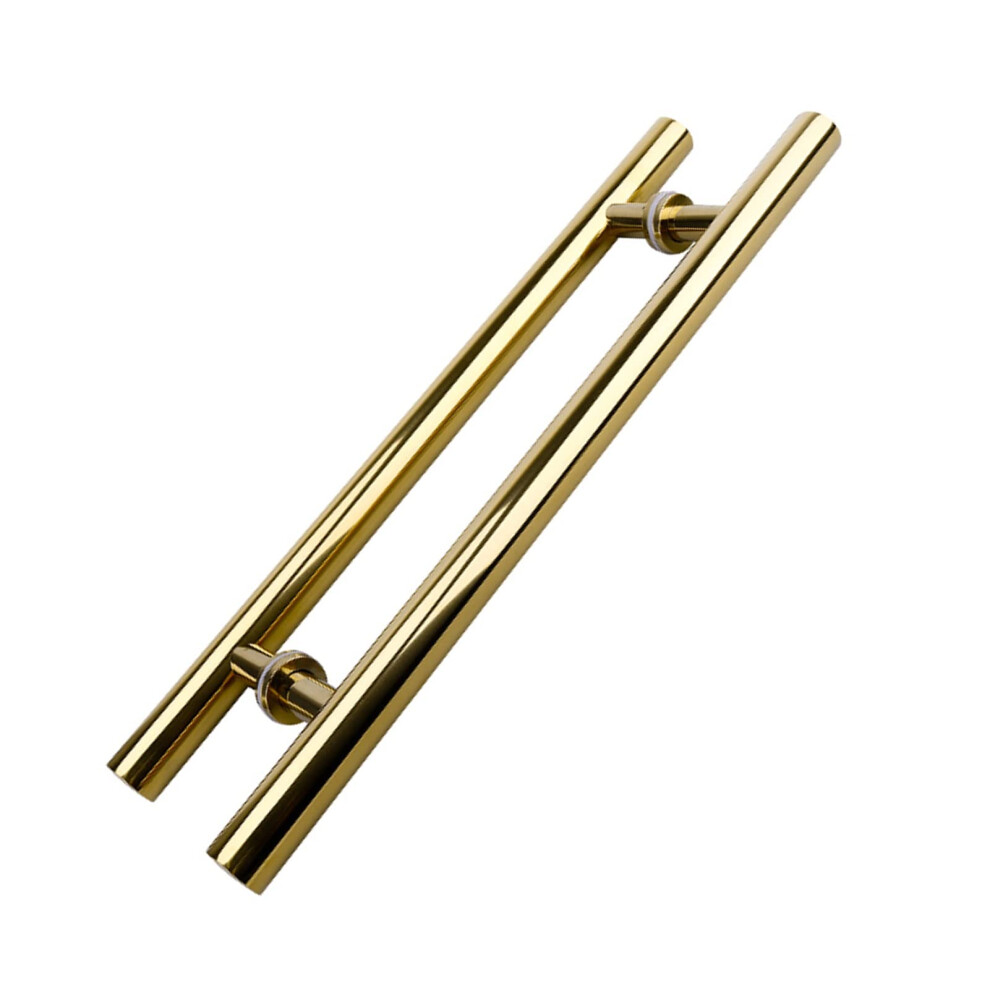 Sliding Barn Door Handle Set 80Cm Gold Aluminum Alloy, Round Glass Door Pull With Accessories 9164114223371