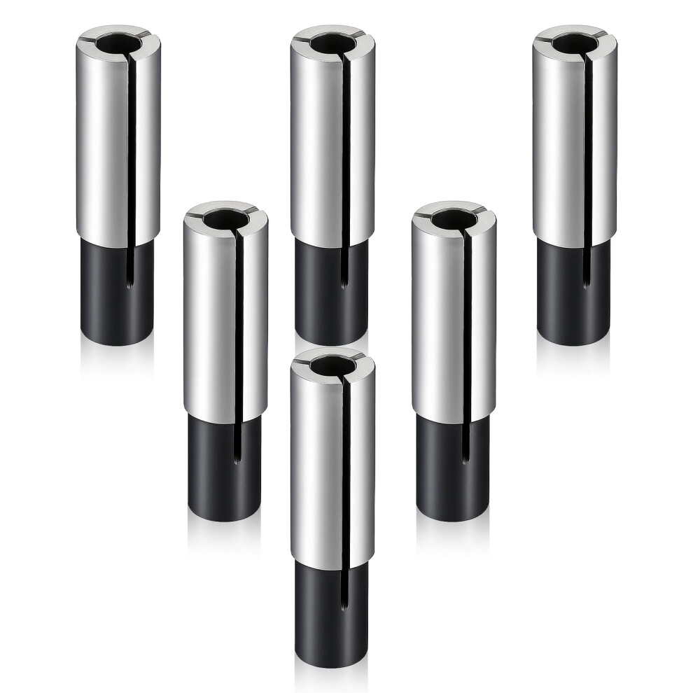 6 Packs 1/4 To 1/8 Cnc Collet Adapter, Carbon Steel Router Bit Reducer For Engraving 9164114223401