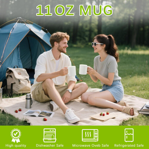 12 Pack 11oz White Sublimation Mugs Bulk with Boxes, Durable Ceramic Coffee Cups for Custom Printing 2