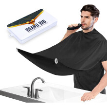 Beard Bib Waterproof Trimming Apron with Adjustable Neck Fit and Suction Cups Grooming Gift for Men