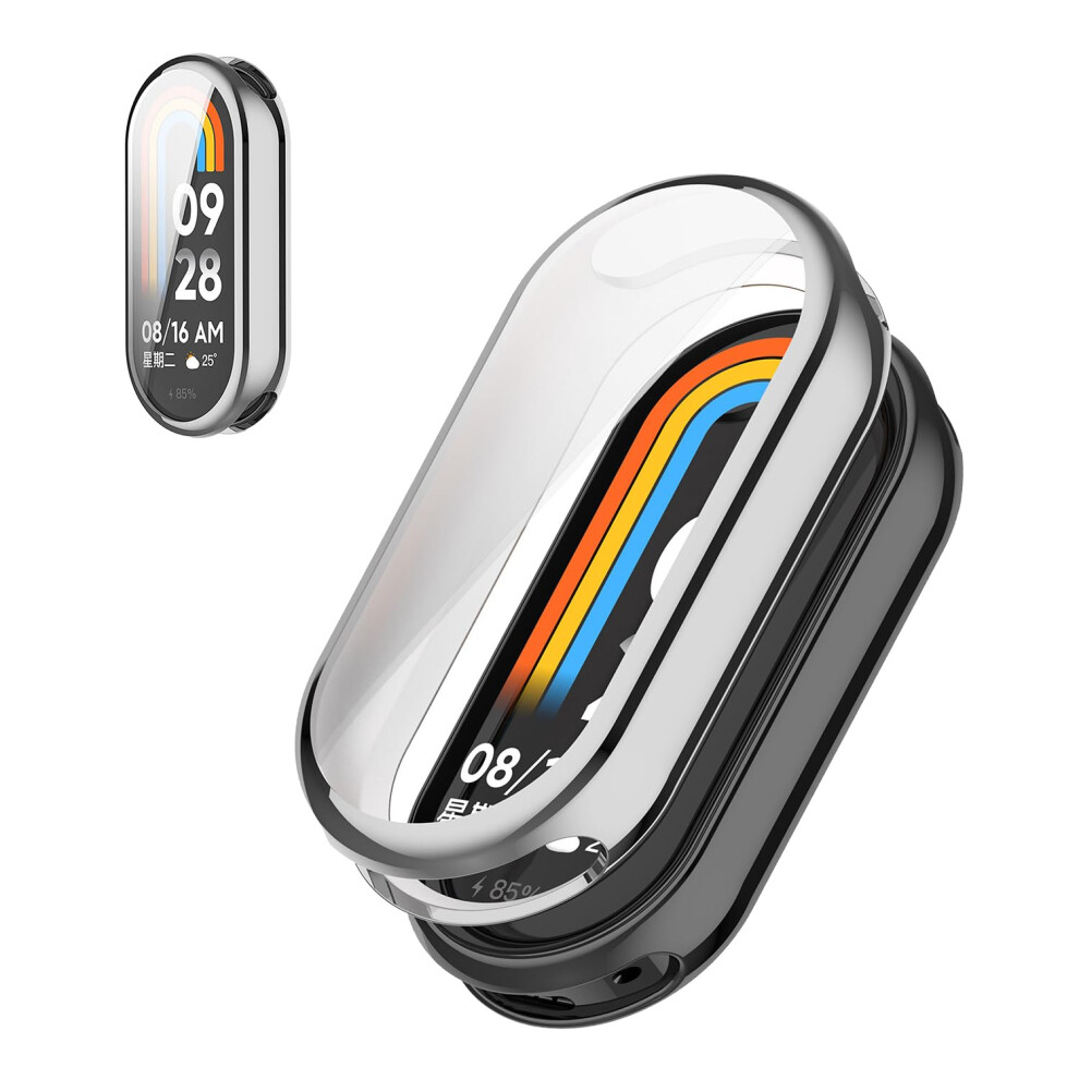 Tpu Case With Clear Screen Protector Antiscratch Smooth Touch For Xiaomi Smart Band 10 Silver 9164114224699