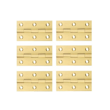 6pcs Golden Brass Cabinet Hinges with Mute Bearings for Kitchen Doors, Smooth Sliding Operation