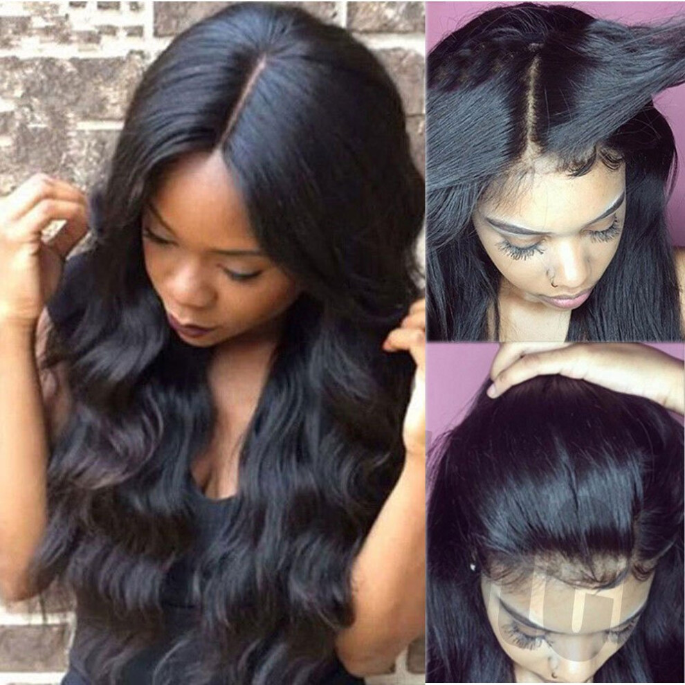 Virgin Brazilian Remy Human Hair Wig 10 Inch Body Wave Lace Front 130% Density Natural Color