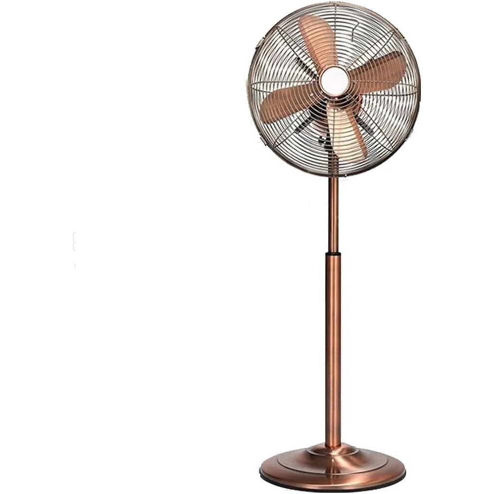 16 Inch Oscillating Pedestal Fan with Adjustable Height, 3 Speeds, Metal Blades  Copper