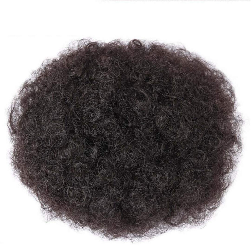 Curly Hair Bun with Comb and Elastic ClipIn Synthetic Hairpiece for Women Black Brown
