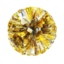 1Pc Metallic Cheerleader Pom Poms with Double Hole Handle for Sports Events and Dance Parties