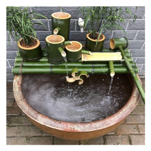 Handmade ThreeTier Bamboo Water Fountain with Pump, Indoor Outdoor Zen Garden Decoration 85CM