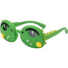 Kids Sunglasses Dinosaur Design UV Protection Lightweight Silicone Frame Green Toddler Eyewear