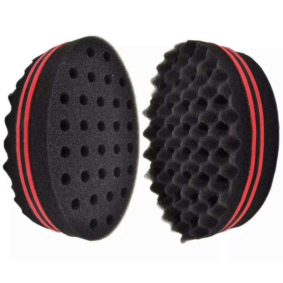 Unisex Double Sided Hair Sponge Brush For Curls, Afro Twist And Dreadlocks, Fast Curl Definition