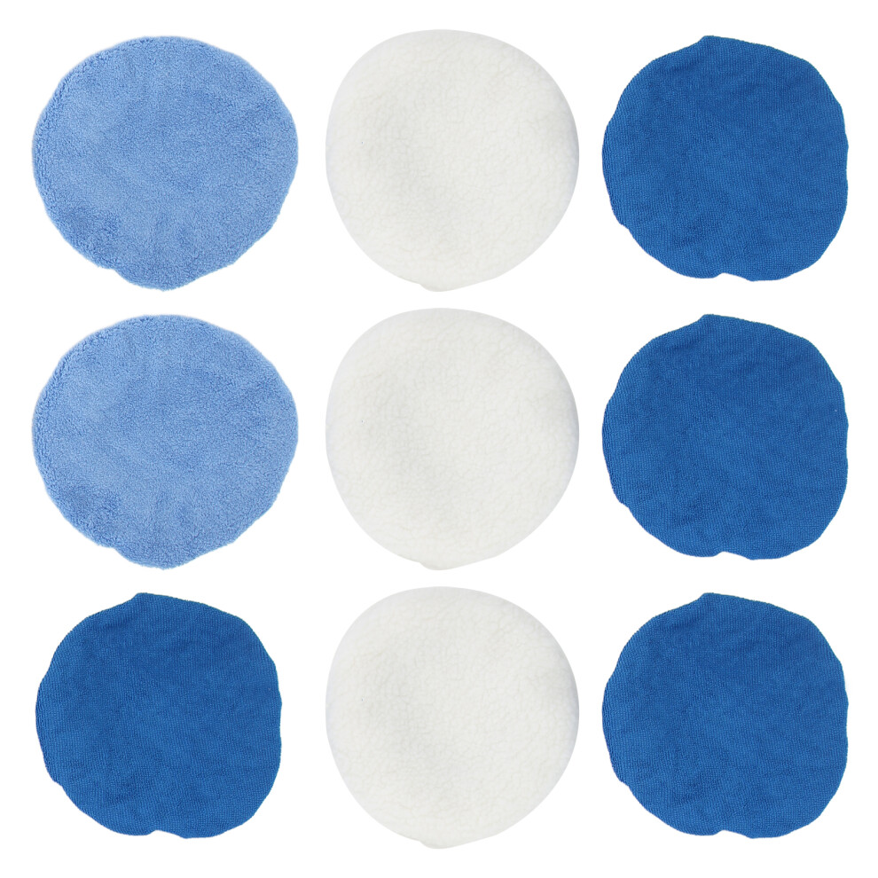 Microfiber Bonnet Pad For Car Polisher, Evenly Applies Waxes With Adjustable Tightening For Superior Shine (9Pcs) 9175034333026