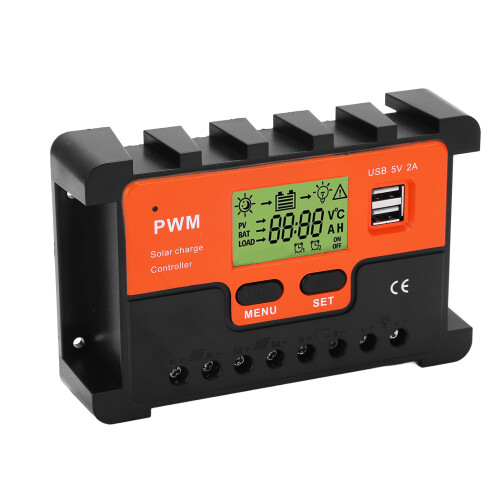 PWM Solar Charge Controller LCD Display With Auto Parameter Multiple Protection Functions Temperature Compensation User Friendly Interface Dynamic 1