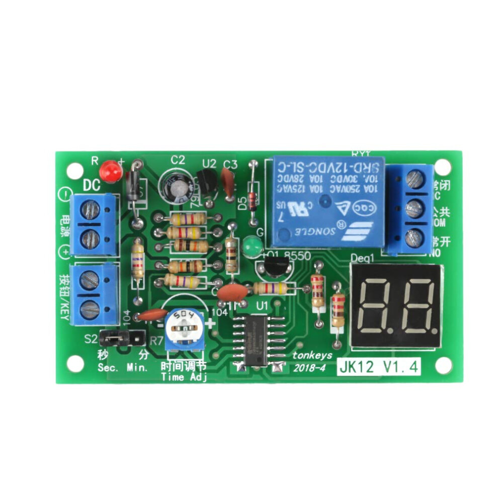 Dc 12V Digital Timer Relay With Clear Led Display, Adjustable Countdown Delay Switch For Appliances 9164114226440