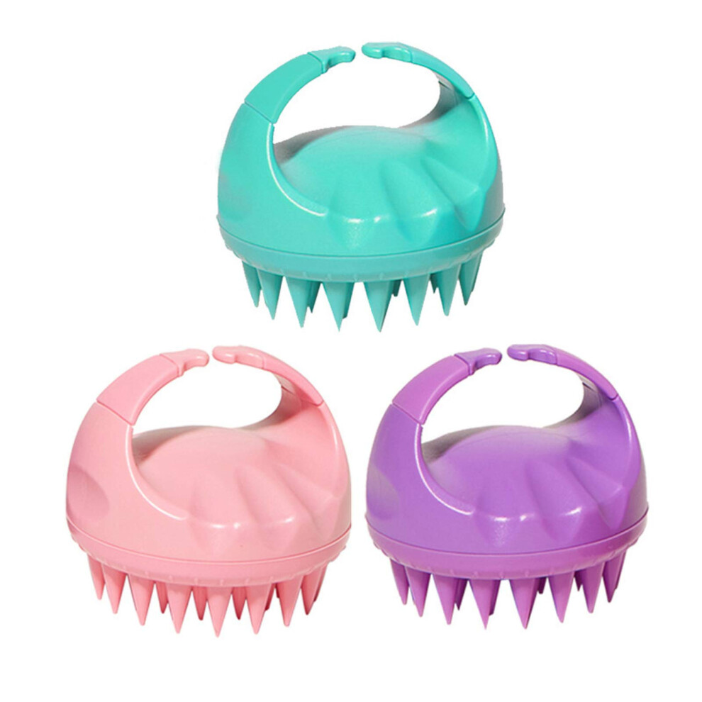 Scalp Massager Shampoo Brush Set with Gentle Silicone Bristles for Deep Cleansing, 3 Colors
