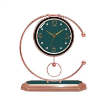 Mantle Clock with Silent Movement and Glass Cover, Luxury Modern Decor for Living Room or Desk
