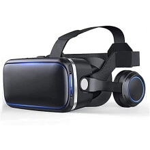 VR Headset for Smartphone with 360 Immersive Viewing and 3D Audio, Black for Gaming and Movies