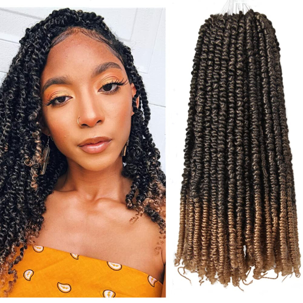 Unisex Spring Twist Crochet Hair 14 Inch Pretwisted Passion Twist Extensions T27 Color 8 Packs