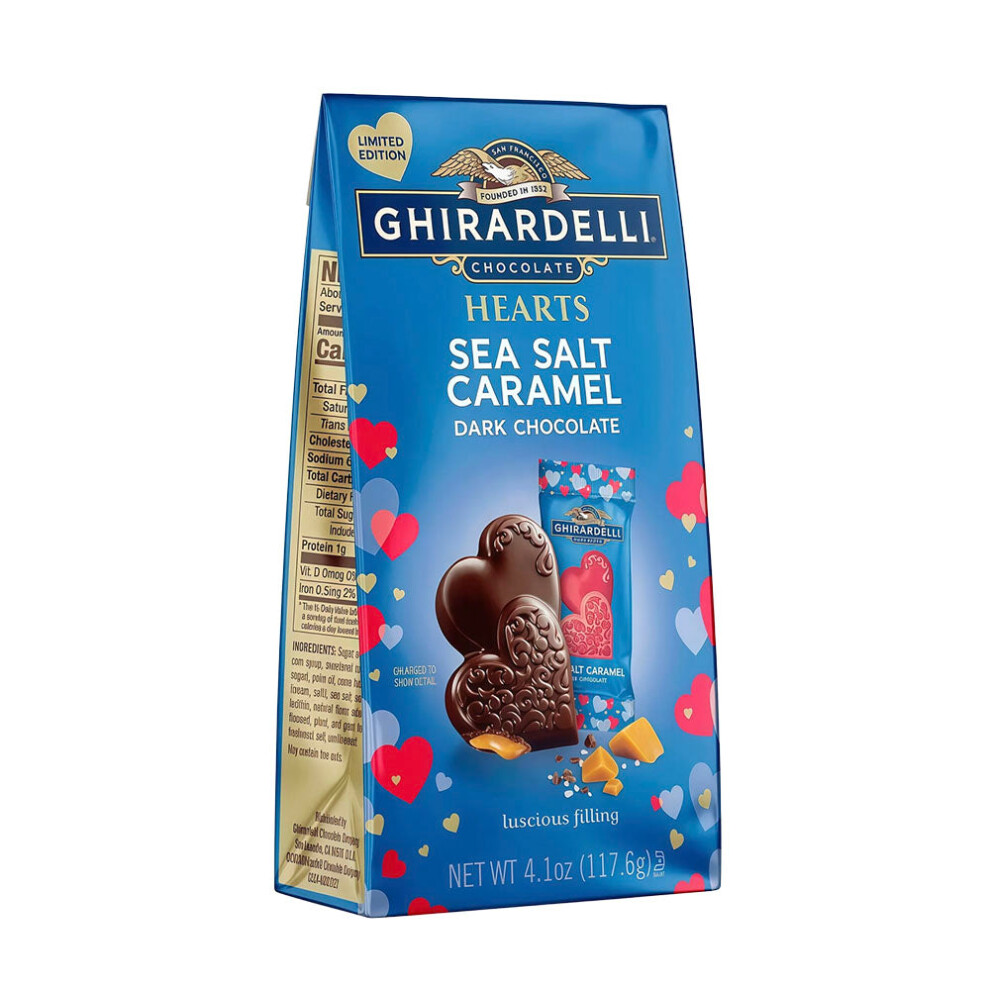 Ghirardelli Hearts Chocolate Sea Salt Caramel (117G) Dark