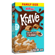 Kellogg's Krave Cinnamon Sugar Churro Family Size Cereal (476g)