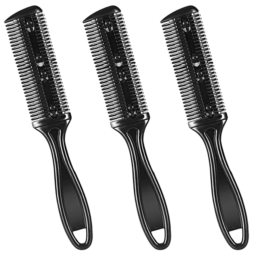 Unisex 3Pcs Dual Sided Hair Thinning Razor Comb With Safe Blade For Salonstyle Trims And Layering