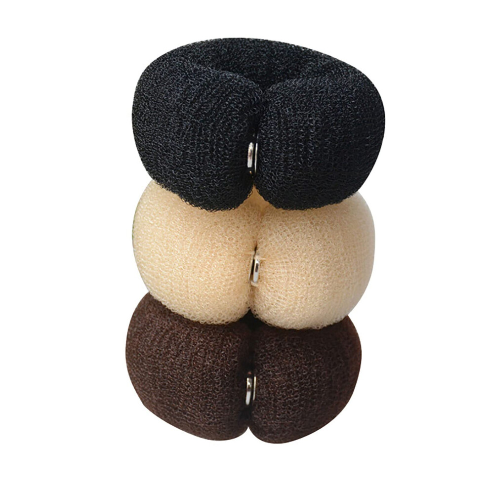 Hair Bun Maker Set 3PCS Magic DIY Donut Shaper with Snap Lock for Fast Styling and Volume Tricolor